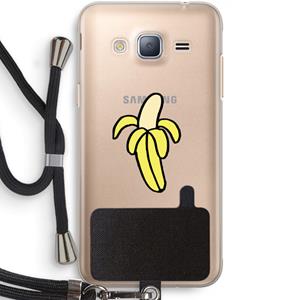 CaseCompany Banana: Samsung Galaxy J3 (2016) Transparant Hoesje met koord