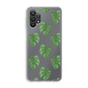 CaseCompany Monstera leaves: Samsung Galaxy A32 5G Transparant Hoesje