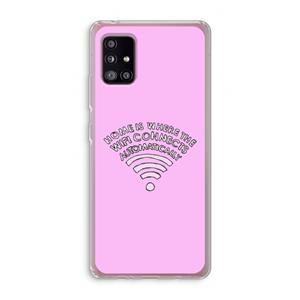 CaseCompany Home Is Where The Wifi Is: Samsung Galaxy A51 5G Transparant Hoesje