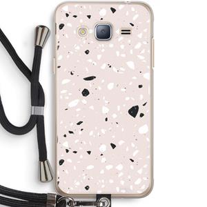 CaseCompany Terrazzo N°20: Samsung Galaxy J3 (2016) Transparant Hoesje met koord