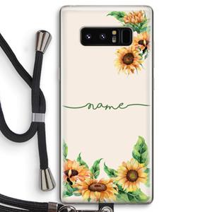 CaseCompany Zonnebloemen: Samsung Galaxy Note 8 Transparant Hoesje met koord