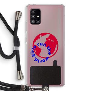 CaseCompany Run The World: Samsung Galaxy A51 5G Transparant Hoesje met koord