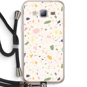 CaseCompany Terrazzo N°21: Samsung Galaxy J3 (2016) Transparant Hoesje met koord