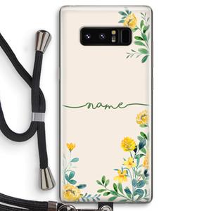 CaseCompany Gele bloemen: Samsung Galaxy Note 8 Transparant Hoesje met koord