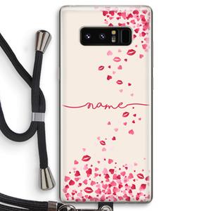 CaseCompany Hartjes en kusjes: Samsung Galaxy Note 8 Transparant Hoesje met koord