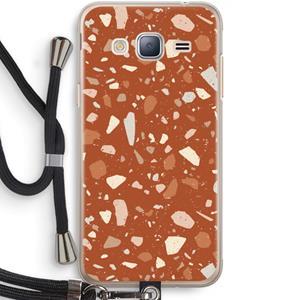 CaseCompany Terrazzo N°22: Samsung Galaxy J3 (2016) Transparant Hoesje met koord