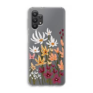 CaseCompany Painted wildflowers: Samsung Galaxy A32 5G Transparant Hoesje