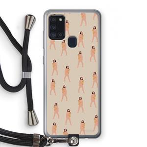 CaseCompany You're so golden: Samsung Galaxy A21s Transparant Hoesje met koord