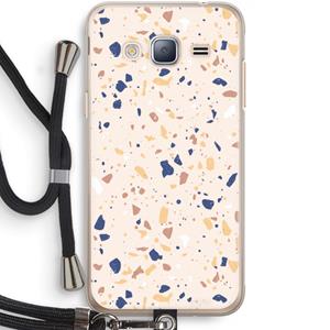 CaseCompany Terrazzo N°23: Samsung Galaxy J3 (2016) Transparant Hoesje met koord