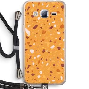 CaseCompany Terrazzo N°24: Samsung Galaxy J3 (2016) Transparant Hoesje met koord