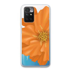 CaseCompany Orange Ellila flower: Xiaomi Redmi 10 Transparant Hoesje