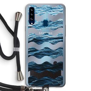 CaseCompany Oceaan: Samsung Galaxy A20s Transparant Hoesje met koord