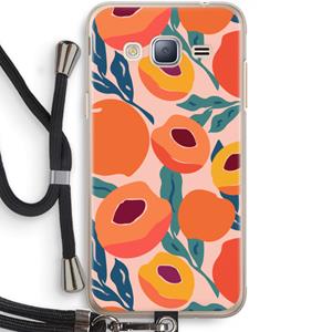 CaseCompany Perzik: Samsung Galaxy J3 (2016) Transparant Hoesje met koord