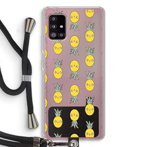 CaseCompany Ananas: Samsung Galaxy A51 5G Transparant Hoesje met koord