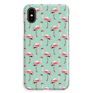 CaseCompany Flamingoprint groen: iPhone XS Max Volledig Geprint Hoesje