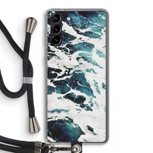 CaseCompany Golven: Samsung Galaxy S21 Plus Transparant Hoesje met koord