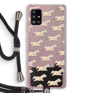 CaseCompany Ponys: Samsung Galaxy A51 5G Transparant Hoesje met koord