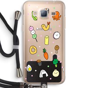 CaseCompany Happy bento friends: Samsung Galaxy J3 (2016) Transparant Hoesje met koord