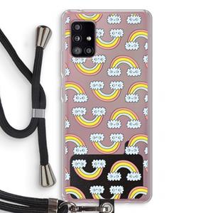CaseCompany Regenboog: Samsung Galaxy A51 5G Transparant Hoesje met koord