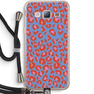 CaseCompany Leopard blue: Samsung Galaxy J3 (2016) Transparant Hoesje met koord