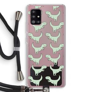 CaseCompany Dinos: Samsung Galaxy A51 5G Transparant Hoesje met koord