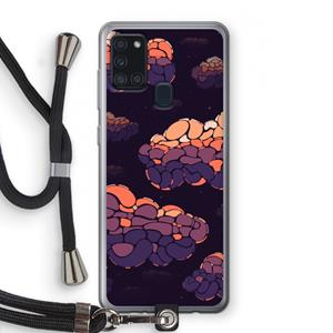 CaseCompany Patroon Wolken: Samsung Galaxy A21s Transparant Hoesje met koord