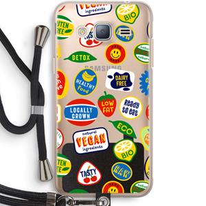 CaseCompany Fruitsticker: Samsung Galaxy J3 (2016) Transparant Hoesje met koord
