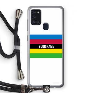 CaseCompany WK Wielrennen: Samsung Galaxy A21s Transparant Hoesje met koord