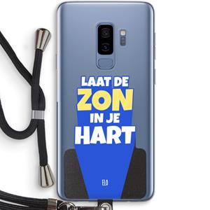 CaseCompany Laat de zon in je hart: Samsung Galaxy S9 Plus Transparant Hoesje met koord