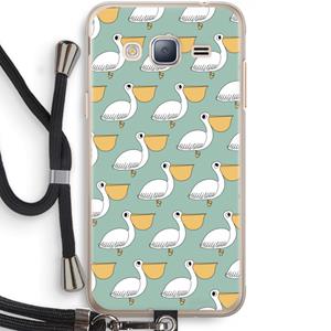 CaseCompany Pelican: Samsung Galaxy J3 (2016) Transparant Hoesje met koord