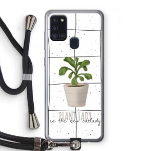 CaseCompany Kamerplant op vensterruit: Samsung Galaxy A21s Transparant Hoesje met koord