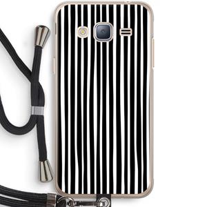CaseCompany Stripes: Samsung Galaxy J3 (2016) Transparant Hoesje met koord