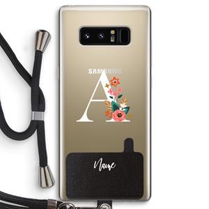 CaseCompany Pink Bouquet: Samsung Galaxy Note 8 Transparant Hoesje met koord