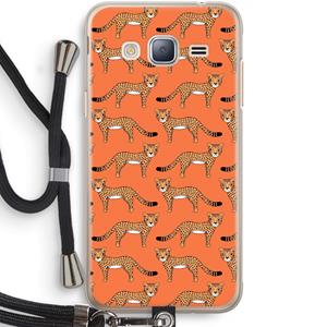 CaseCompany Cheetah: Samsung Galaxy J3 (2016) Transparant Hoesje met koord