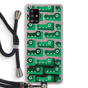 CaseCompany Crocs: Samsung Galaxy A51 5G Transparant Hoesje met koord