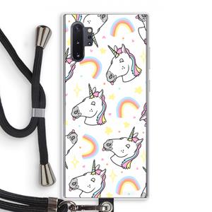 CaseCompany Rainbow Unicorn: Samsung Galaxy Note 10 Plus Transparant Hoesje met koord