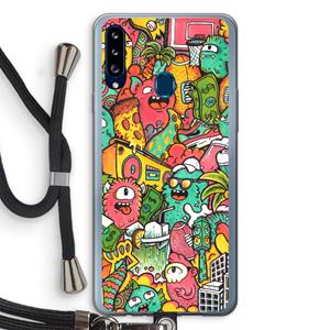 CaseCompany Vexx City: Samsung Galaxy A20s Transparant Hoesje met koord