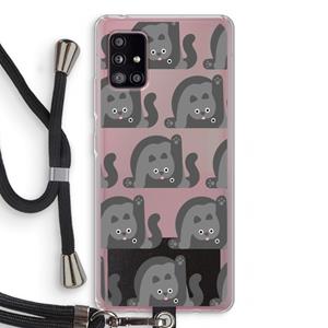 CaseCompany Cats: Samsung Galaxy A51 5G Transparant Hoesje met koord
