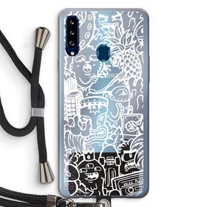 CaseCompany Vexx Mixtape #2: Samsung Galaxy A20s Transparant Hoesje met koord