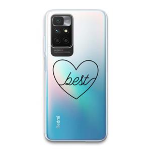 CaseCompany Best heart black: Xiaomi Redmi 10 Transparant Hoesje