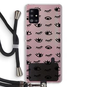 CaseCompany Eye pattern #2: Samsung Galaxy A51 5G Transparant Hoesje met koord