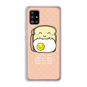 CaseCompany Sleep All Day: Samsung Galaxy A51 5G Transparant Hoesje