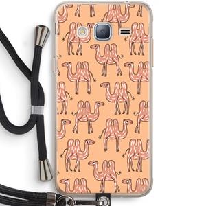 CaseCompany Kameel: Samsung Galaxy J3 (2016) Transparant Hoesje met koord