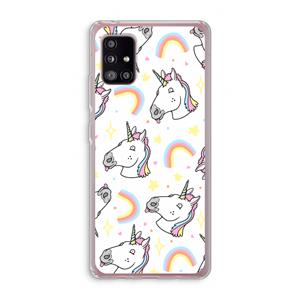 CaseCompany Rainbow Unicorn: Samsung Galaxy A51 5G Transparant Hoesje