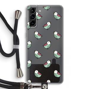 CaseCompany Vogeltjes: Samsung Galaxy S21 Plus Transparant Hoesje met koord