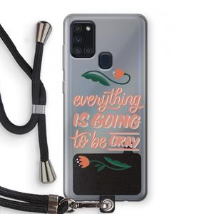 CaseCompany Optimistic flower girl: Samsung Galaxy A21s Transparant Hoesje met koord