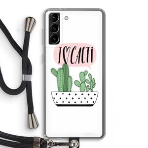 CaseCompany I love cacti: Samsung Galaxy S21 Plus Transparant Hoesje met koord