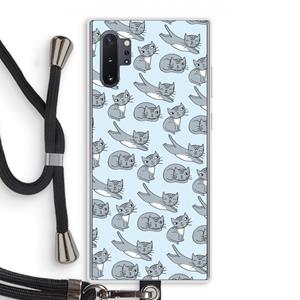 CaseCompany Poezen: Samsung Galaxy Note 10 Plus Transparant Hoesje met koord
