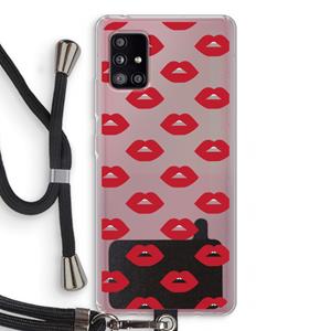 CaseCompany Lips: Samsung Galaxy A51 5G Transparant Hoesje met koord