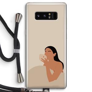 CaseCompany Fresh coffee: Samsung Galaxy Note 8 Transparant Hoesje met koord